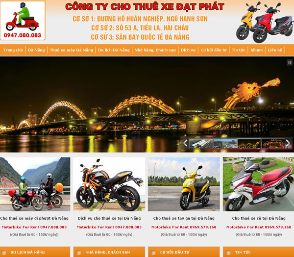 Cho thuê xe máy đi du lịch bụi tại Đà Nẵng